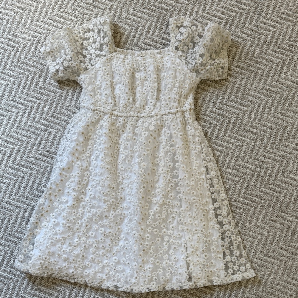 Crewcuts White Floral Lace Kids Dress